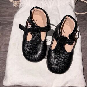 West Coast Mocs genuine leather Classic Black Kids Shoes